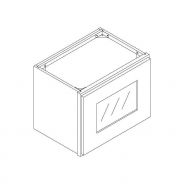 SMD-GDW1512 Slim Shaker Black Wall Glass Cabinet 15"W × 12"H × 12"D(antique white interior color)