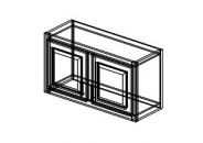 SMD-W3318 Slim Shaker Black Wall Cabinet 33"W × 18"H × 12"D