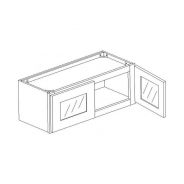 SW-GDW2412 Shaker White Wall Glass Cabinet 24"W × 12"H × 12"D(white interior color)