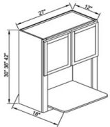 SW-WBMC3030 Shaker White Wall Microwave Cabinet 30"W × 30"H × 12"D
